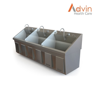 Hospital Scrub Sink Three Bay-Advin