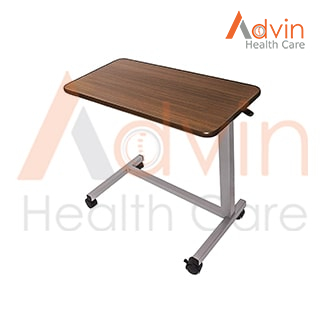 Medical Adjustable Overbed Bedside Table With Wheels