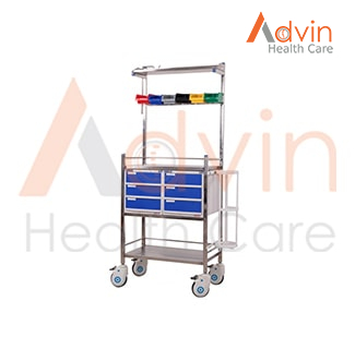 Medical Crash Cart Trolley With Drawers