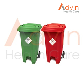 Waste Bins With Foot Paddle & Wheels