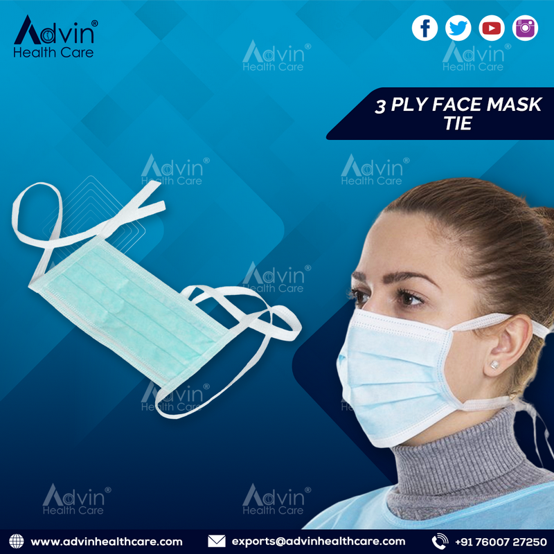 3 Ply Face Mask – Tie