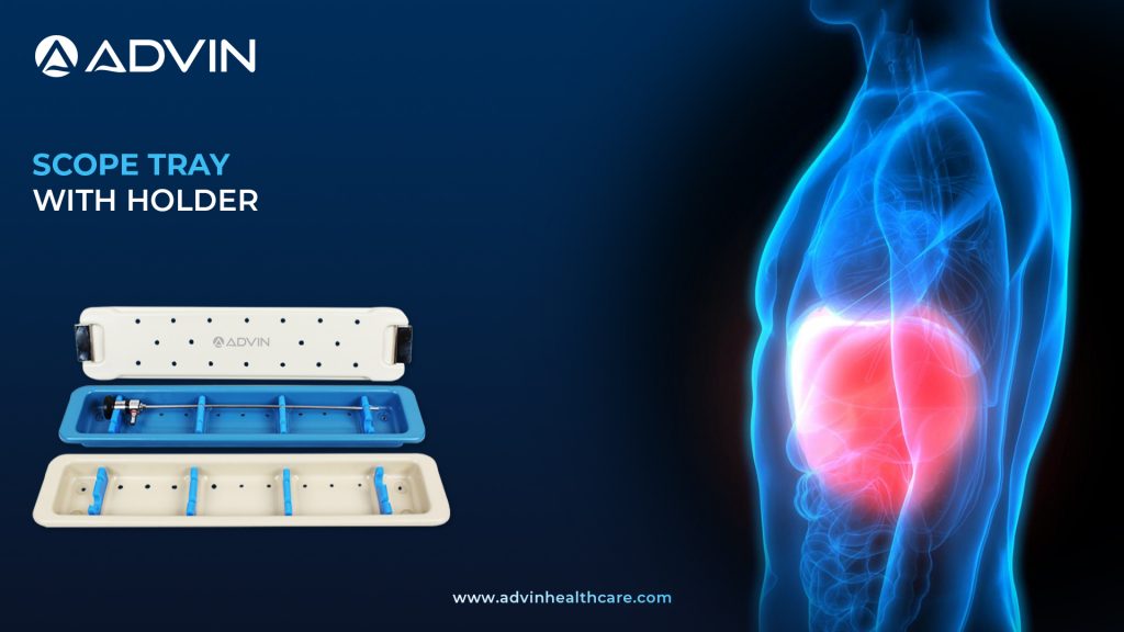Scope Tray With Holder – Stable, Hygienic Instrument Tray for Efficient Procedure Setup.