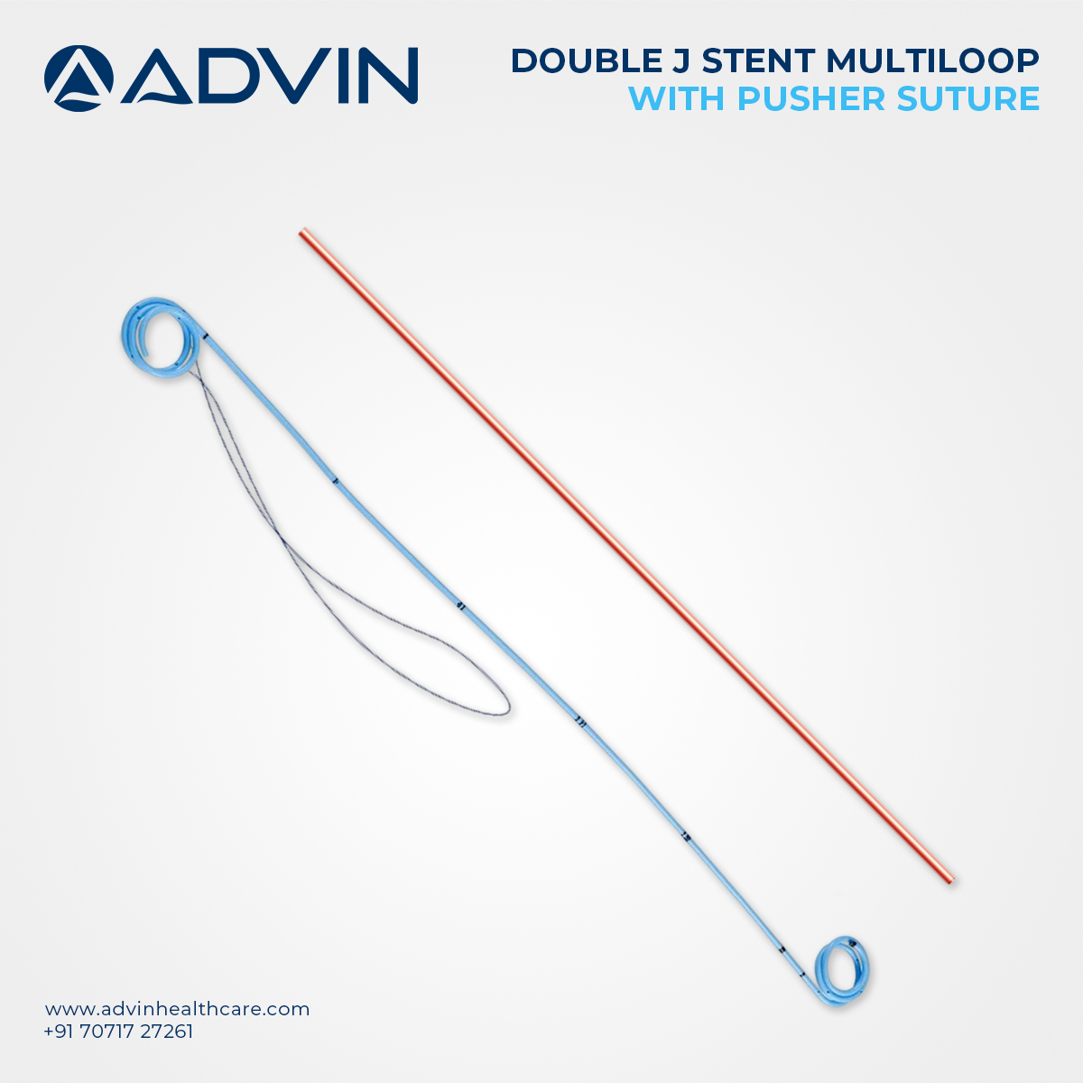 Double J Stent – Multiloop with Pusher Suture